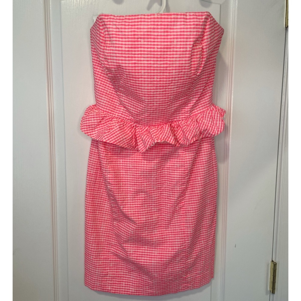 Lilly Pulitzer Lowe Dress Pink Gingham, size 4 - Picture 2 of 6